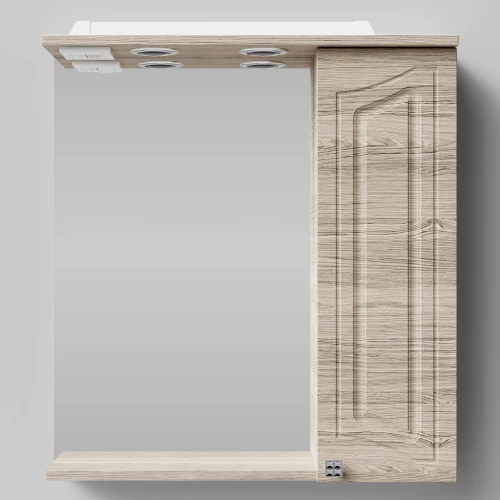 Зеркало Адам 65, Дубослив ореховый светлый ПВХ 3445, правая