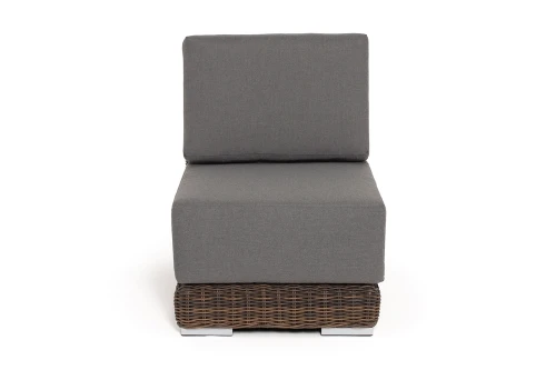 "Капри" модуль диванный прямой с подушками, цвет коричневый