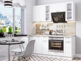 Готовый кухонный гарнитур Барселона-01 Белый