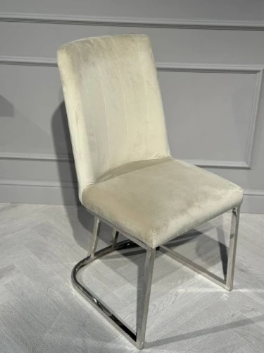 Стул обеденный Пресли DC-3024, 42х44х92, бежевый/серебро