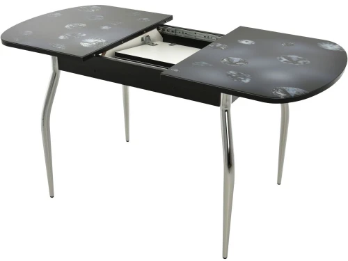 Обеденная группа (Стол Ривьера СВ фотопечать Текстура 9 и 4 стула Асти), черный