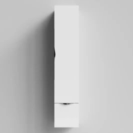 Пенал Марко 30 подвесной, дверь и ящик, ручки Хром, белый глянец, правый