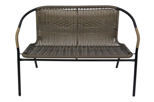 Набор мебели Марсель делюкс  арт.WR2719, WR2719-B, SC089 желто-черный,  (2 стула+диван+стол 90х50см, каркас черн, ротанг желто-черный) "Garden story"