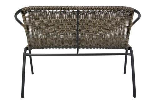 Набор мебели Марсель делюкс  арт.WR2719, WR2719-B, SC089 желто-черный,  (2 стула+диван+стол 90х50см, каркас черн, ротанг желто-черный) "Garden story"