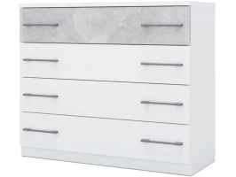 Комод «Аврора» 4ящ, Белый/ателье светлый