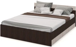 Кровать «Алёна» 160x200 с основанием, Венге/Дуб молочный