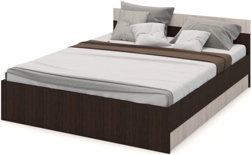 Кровать «Алёна» 160x200 с основанием, Венге/Дуб молочный