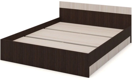 Кровать «Алёна» 160x200 с основанием, Венге/Дуб молочный