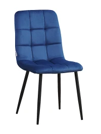 C919/DC809 Стул мягкий, САПФИР#h64 велюр, каркас металл черный КРУГЛЫЙ