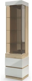 Шкаф с витриной «Хилтон Л» КМК 0651.18, Дуб сонома/Белый глянец