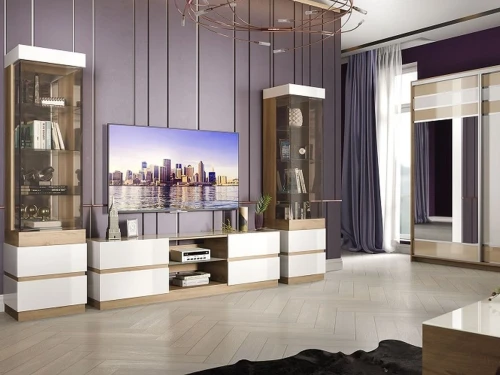 Шкаф с витриной «Хилтон Л» КМК 0651.18, Дуб сонома/Белый глянец