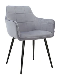 DC833 Стул мягкий с подлокотниками, СЕРО-ГОЛУБОЙ#G62-85 велюр, каркас металл черный DC833 Стул мягкий с подлокотниками, СЕРО-ГОЛУБОЙ#G62-85 велюр, каркас металл черный
