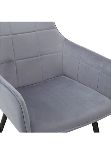 DC833 Стул мягкий с подлокотниками, СЕРО-ГОЛУБОЙ#G62-85 велюр, каркас металл черный