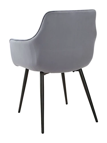 DC833 Стул мягкий с подлокотниками, СЕРО-ГОЛУБОЙ#G62-85 велюр, каркас металл черный