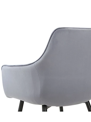 DC833 Стул мягкий с подлокотниками, СЕРО-ГОЛУБОЙ#G62-85 велюр, каркас металл черный