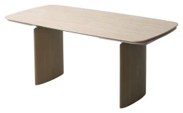 Стол CALVIN 180 MATTE ROME TRAVERTINE SOLID CERAMIC / Серый дуб, ®DISAUR