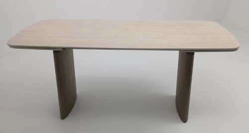 Стол CALVIN 180 MATTE ROME TRAVERTINE SOLID CERAMIC / Серый дуб, ®DISAUR