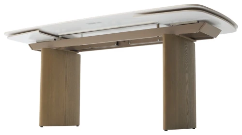 Стол CALVIN 180 MATTE ROME TRAVERTINE SOLID CERAMIC / Серый дуб, ®DISAUR