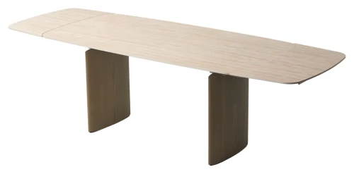 Стол CALVIN 180 MATTE ROME TRAVERTINE SOLID CERAMIC / Серый дуб, ®DISAUR