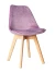 GH608/DC608 Стул пластиковый мягкий, СИРЕНЕВЫЙ#62-27 велюр, каркас бук