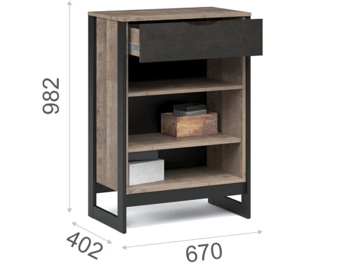 Прихожая «Стокгольм», Дуб гранж песочный/железный камень