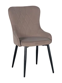 DC444 Стул мягкий, СЕРО-БЕЖЕВЫЙ#MJ 420-05 велюр, каркас металл черный