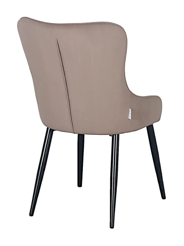 DC444 Стул мягкий, СЕРО-БЕЖЕВЫЙ#MJ 420-05 велюр, каркас металл черный