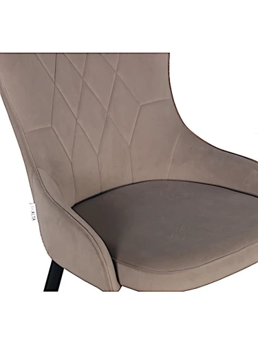 DC444 Стул мягкий, СЕРО-БЕЖЕВЫЙ#MJ 420-05 велюр, каркас металл черный