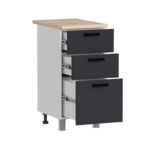 Готовая кухня ГК Аленушка 1,6м Магнолия Кашемир/Сталь,скоба черный,черный