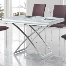Cтол-трансформер B2293-2 газлифт белое стекло