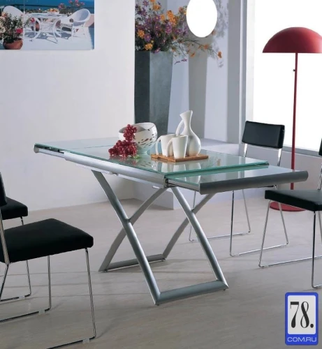 Cтол-трансформер B2293-2 газлифт белое стекло