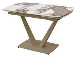 Стол ALATRI 120 GLOSS LUXURY PANDORA SOLID CERAMIC / шампань, ®DISAUR