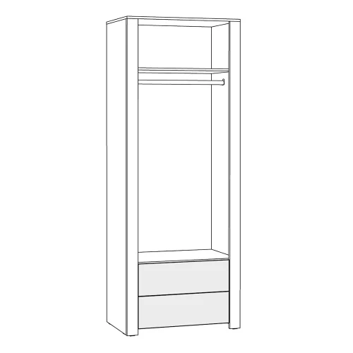 Шкаф для одежды Джастин 13.239, Белый шагрень