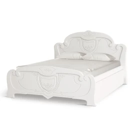 Кровать Мария 1,4м, Белый глянец холодный, Белый