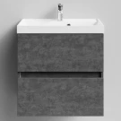 Тумба Бест 60 подвесной, Серый камень ПВХ 57806 Vodok с раковиной в комплекте Тумба Бест 60 подвесной, Серый камень ПВХ 57806 Vodok с раковиной в комплекте