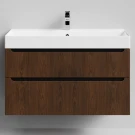 Тумба Бонум 1, 100 подвесной, Дуб цвет 11 Vodok с раковиной в комплекте