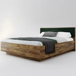Кровать «Монтале» 160x200 КМК 0966.8 с ПМ, дуб канзас/зеленый матовый