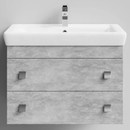 Тумба Квадро 80 подвесной, Горный камень ПВХ 57807 Vodok с раковиной в комплекте
