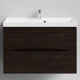 Тумба Лайт 90 подвесной, Палисандр ПВХ 43101 Vodok с раковиной в комплекте