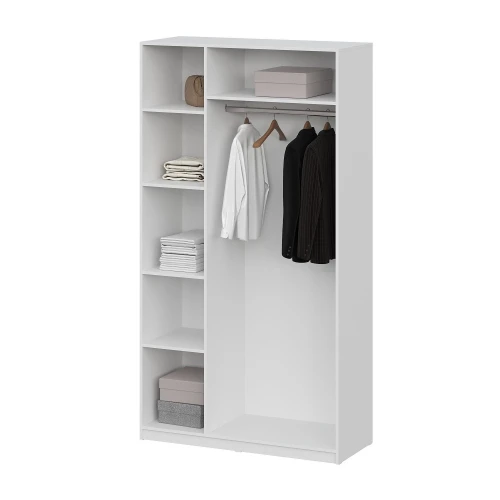 Шкаф распашной (5 полок + штанга) ШК 5 (1200), Белый
