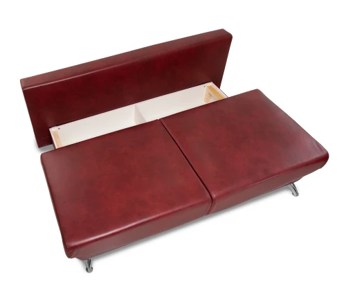 Диван еврокнижка Оливер мини, замша красная,145