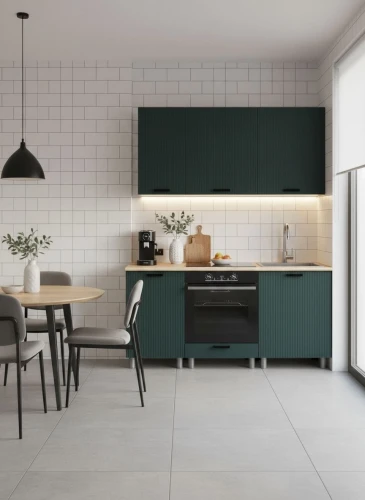 Готовый кухонный гарнитур МК Аленушка 1,6м в.6 Лотос Изумруд,скоба антрацит,сонома