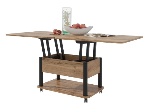 Стол-трансформер Дебют 3, Дуб вотан/Ножки чёрные