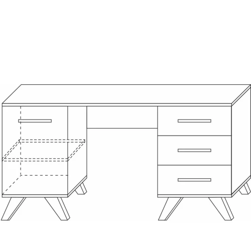 Стол письменный Вега Скандинавия 140, серый