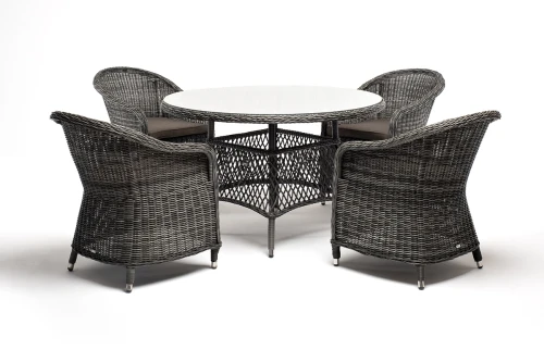 "Равенна" обеденная группа плетеная, цвет графит