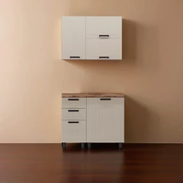 МК Аленушка 1м с 3 ящ Орхидея Крем,скоба черный,сонома