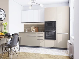 Прямая модульная кухня Фьюжн-07 Cream Silk/Silky White Graphite 2140*2700*600 Прямая модульная кухня Фьюжн-07 Cream Silk/Silky White Graphite 2140*2700*600