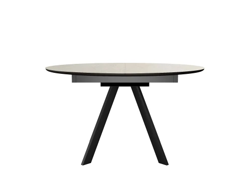 Стол DikLine SKC120 d1200 Керамика Krater Perla (бежевый матовый)/подстолье черное/опоры черные