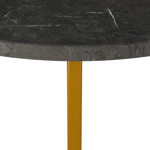 Стол журнальный МеталлАрт М001 черный мрамор/золото