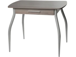 Стол М55 «Граус» ДП1-01-02  с ящиком ЛДСП «Навара», с утонением (белый мрамор)